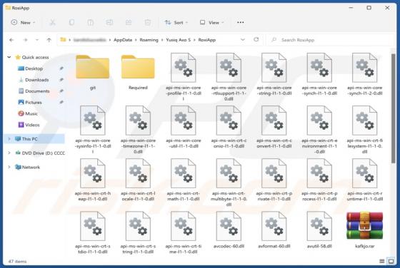 Aplicação indesejada RoxiApp
