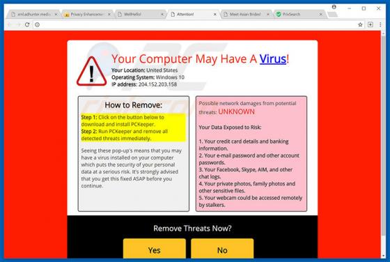 Your Computer May Have a Virus! Fraude