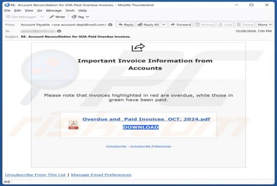 Fraude por Email Important Invoice Information From Accounts