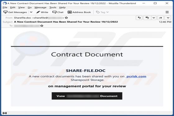 Fraude por Email Contract Document