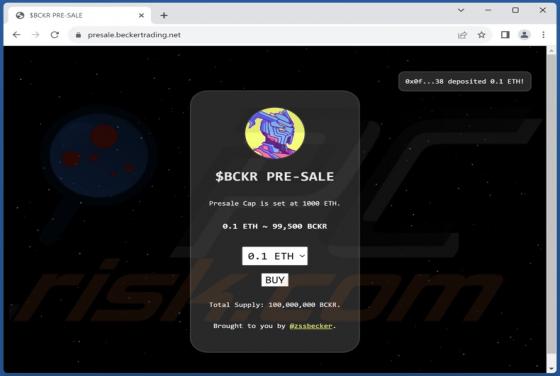 $BCKR PRE-SALE Fraude