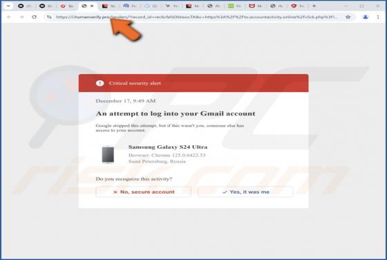 Attempt To Log Into Your Gmail Account Fraude