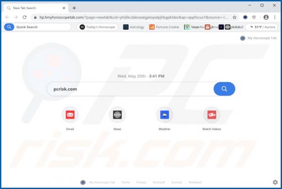 Sequestrador de navegador My Horoscope Tab