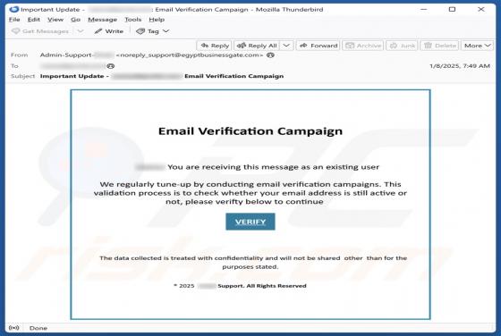 Email Verification Campaign Fraude