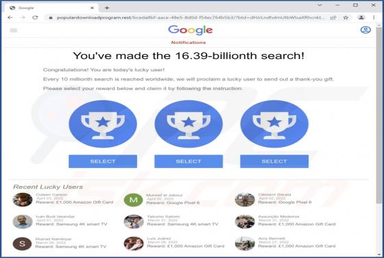 You've made the 16.39-billionth search! POP-UP Fraude