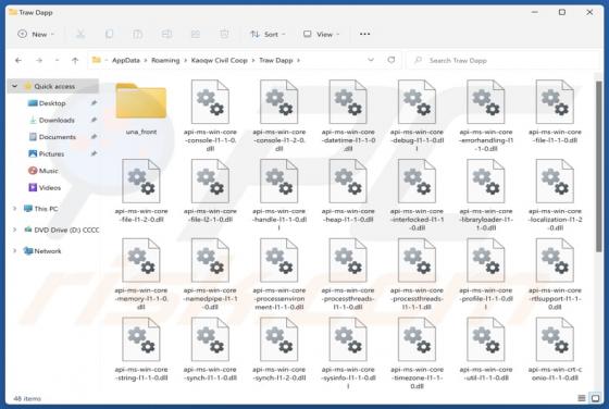 Aplicação indesejada Traw Dapp