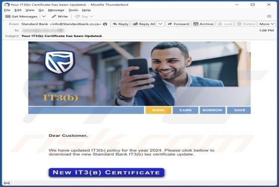 Fraude por Email Standard Bank IT3(b) Policy