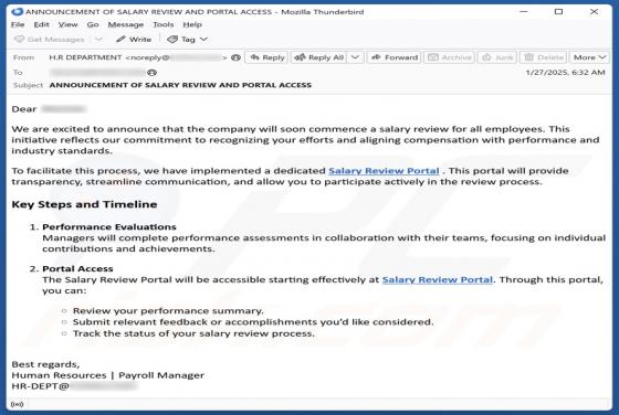 Fraude por Email Salary Review