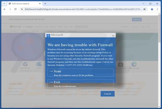 We Are Having Trouble With Firewall POP-UP Fraude
