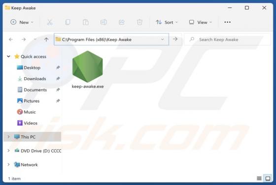 Aplicação indesejada Keep Awake