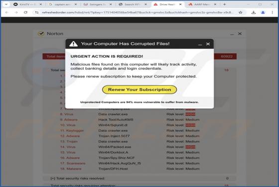 Your Computer Has Corrupted Files POP-UP Fraude