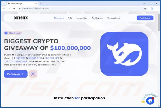 DeepSeek Crypto Giveaway Fraude
