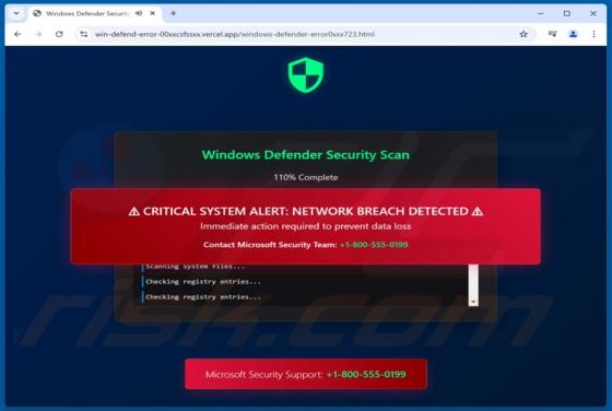Windows Defender Security Scan POP-UP Fraude