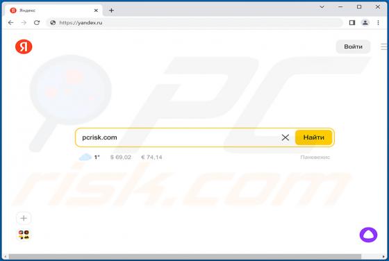 Redireccionamento yandex.ru