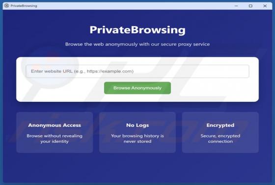 PrivateBrowsing aplicação potencialmente indesejada