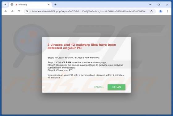 Viruses And Malware Files Have Been Detected POP-UP Fraude