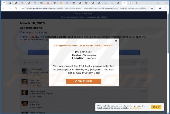 Congratulations! You Have Been Chosen! POP-UP Fraude