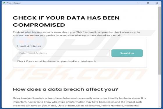 PrivacyKeeper aplicação potencialmente indesejada