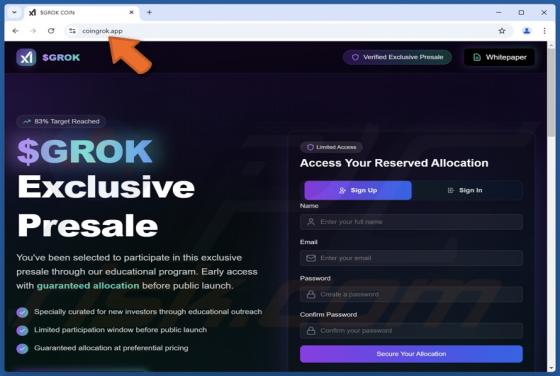 $GROK Presale Fraude