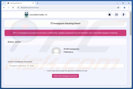 Instagram Account Hack Fraude