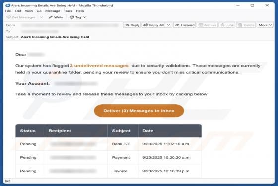 System Has Flagged Messages Due To Security Violations Email Fraude