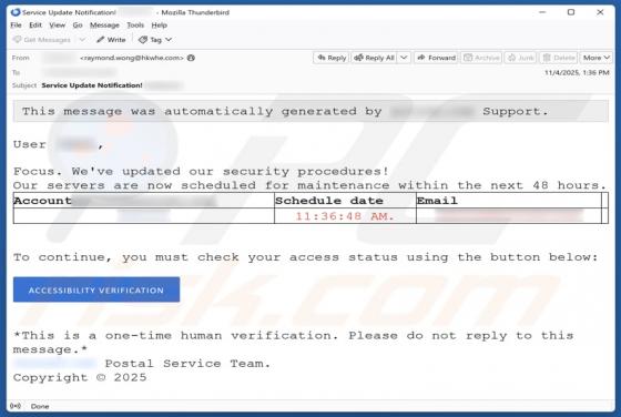 Updated Security Procedures Email Fraude