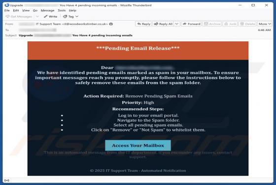 Pending Email Release Fraude