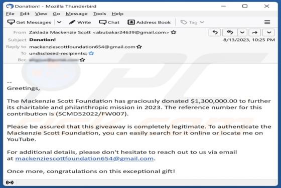 Mackenzie Scott Foundation Email Fraude