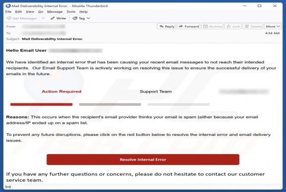 Fraude por Email Internal Error