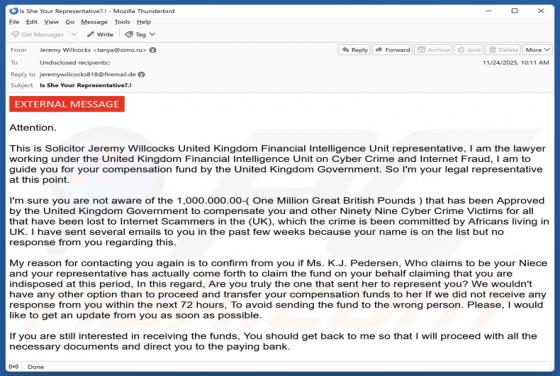 Fraude por Email Compensation To Cyber Crime Victims