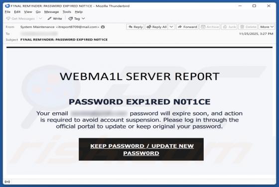 Fraude por Email Webmail Server Report