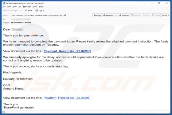Fraude por e-mail Completed Payment