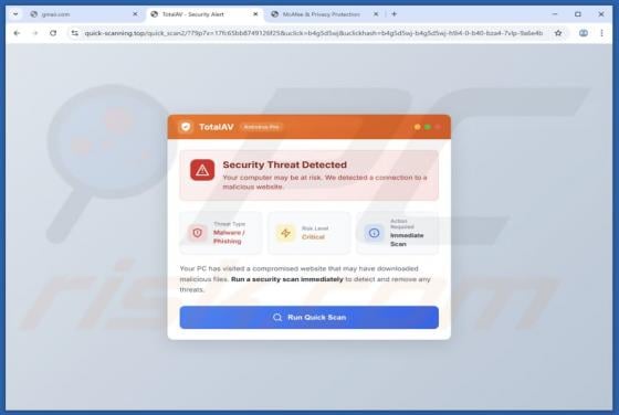 TotalAV - Security Threat Detected POP-UP Fraude