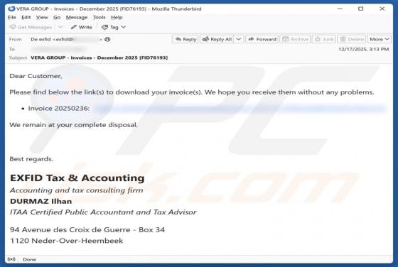 Fraude por e-mail Download Your Invoice