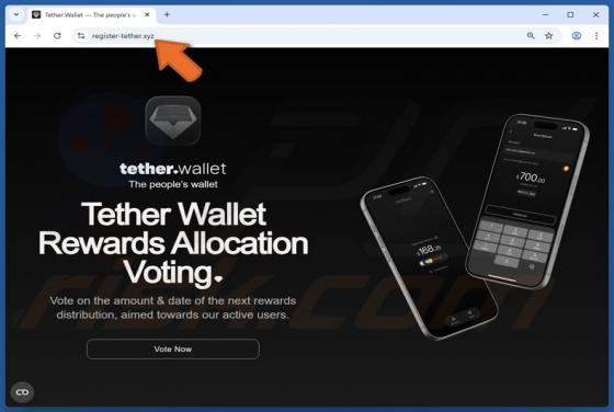 Tether Wallet Voting Rewards golpe