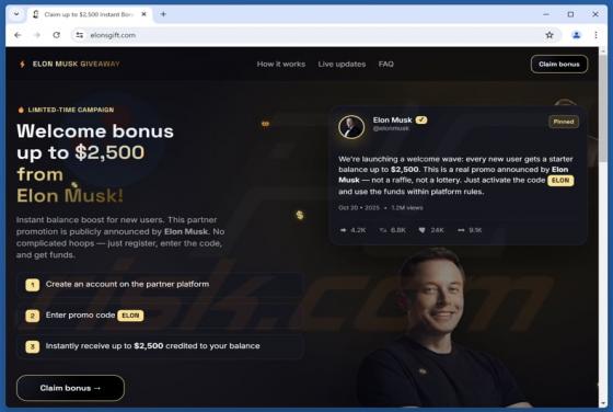 Elon Musk Giveaway golpe