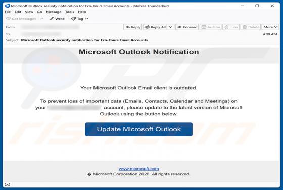 Your Microsoft Outlook Email Client Is Outdated golpe