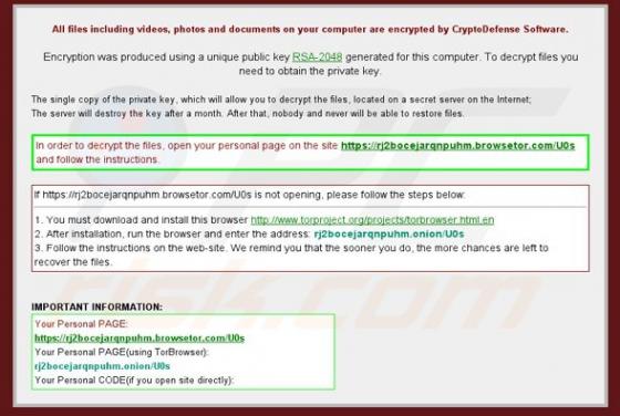 Vírus CryptoDefense