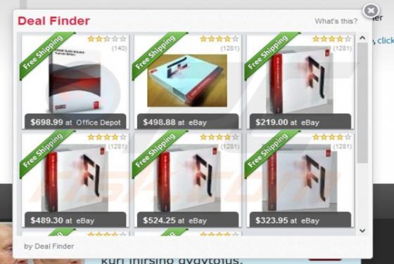 Pop-ups Deal Finder