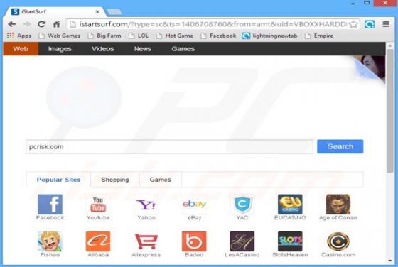 Redirecionamento istartsurf.com