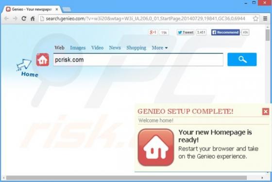 Redirecionamento Search.genieo.com