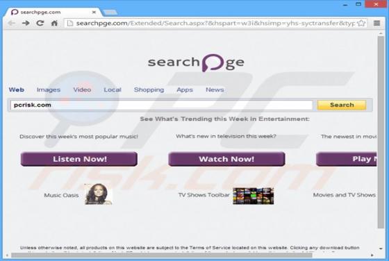 Redirecionamento Searchpge.com