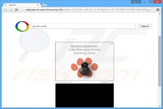 Redirecionamento Websearch.searchmania.info