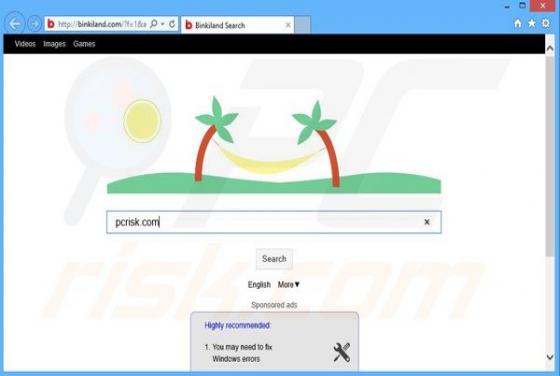 Sequestrador de navegador Binkiland.com