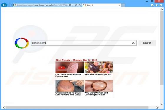 Redirecionamento Websearch.coolsearches.info