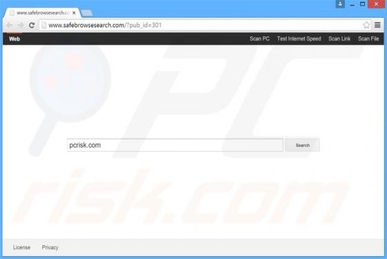 Redirecionamento safebrowsesearch.com