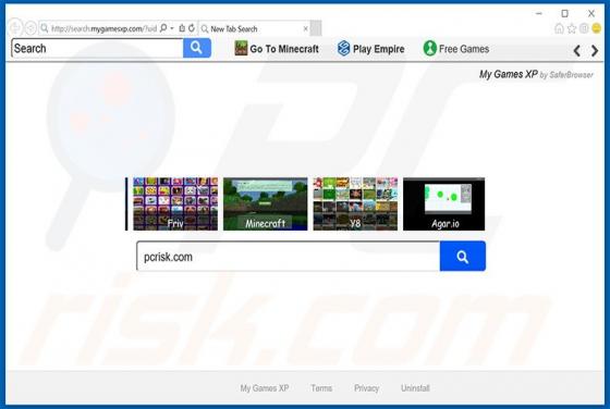 Redirecionamento Search.mygamesxp.com