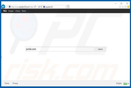 Redirecionamento Mysites123.com