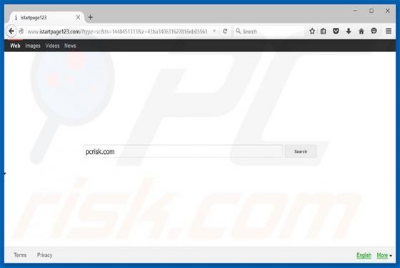 Redirecionamento Istartpage123.com