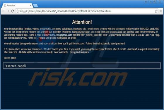 Ransomware LeChiffre